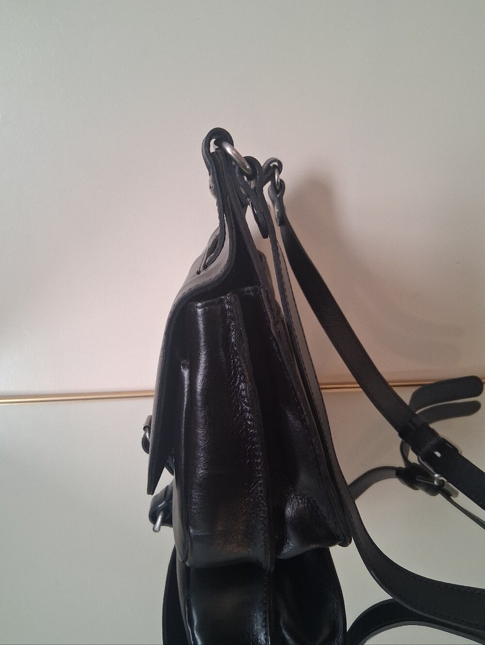 Patrica Nash London Saddle Heritage Black Leather Crossbody Bag - Picture 8 of 12